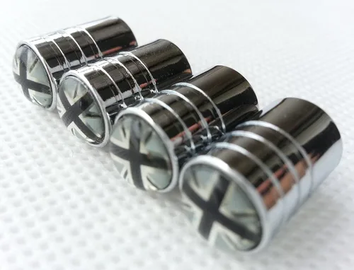 Miniatura 2 de Zorratin funda para tornillo del rin, con diseño de la bandera del Reino Unido y diseño cuadriculado, cromada, negro (Black Jack)