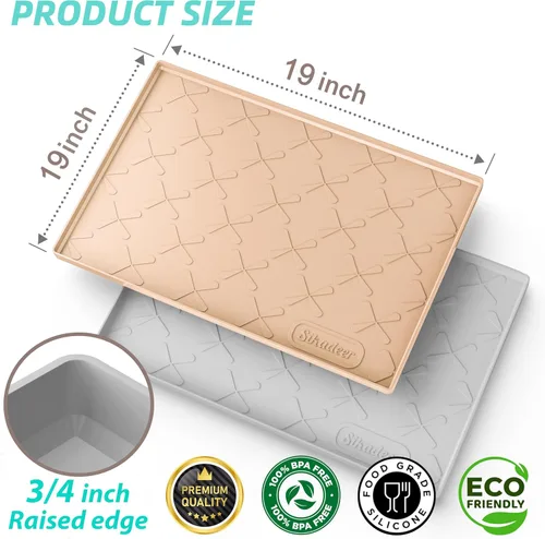 Miniatura 2 de SIKADEER Tapete impermeable de 19 x 19 pulgadas para debajo del fregadero, tapete de silicona para estante de cajones de cocina y revestimiento