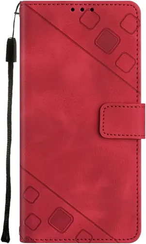 Miniatura 10 de Flip Case for Xiaomi 12 Ultra/12S Ultra,Skin Feeling Embossed Solid Color Premium Leather Wallet Case with Hand Strap