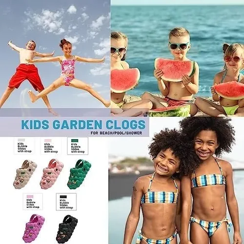 Miniatura 5 de LEPHYON Sandalias de burbujas para niños Zapatos de pelota de golf Zuecos Gargen para niñas Pantuflas divertidas para niños, cómodas