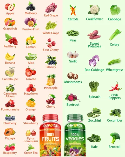 Miniatura 3 de Suplemento de frutas y verduras, 360 cápsulas de frutas y verduras naturales, suplementos vitamínicos para mujeres, hombres y niños, sin gluten
