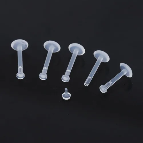 Miniatura 4 de NEWITIN 100 aretes de nariz transparentes de 0.71 onzas para cirugía, en forma de L, retenedores de piercing transparentes, joyería de piercing
