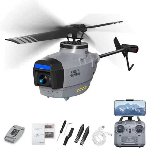 Miniatura 16 de RC ERA C127AI Helicóptero RC para Adultos, Hormiga Negra de 4 Canales con Motores Sin Escobillas de Control Remoto, Vehículo Aéreo No Tripulado