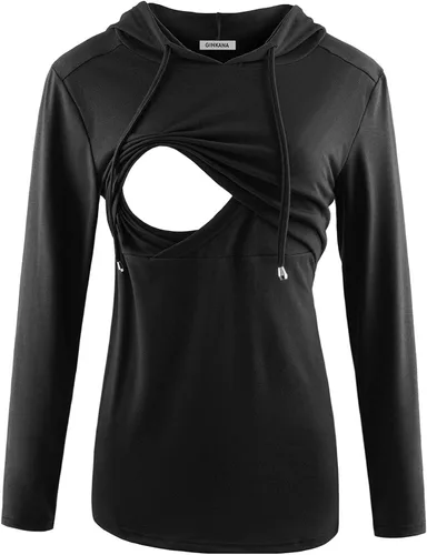 Miniatura 92 de GINKANA Sudadera con capucha para mujer, manga larga, lactancia materna, ropa casual