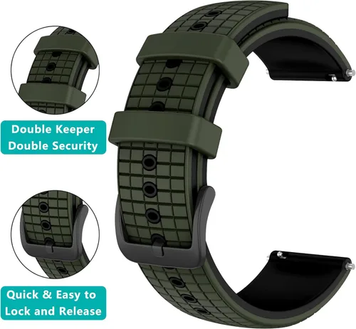 Miniatura 2 de ISABAKE Vivoactive 3 - Correa de silicona de 0.787 pulgadas para Garmin Vivoactive 3/Forerunner 645 Music/Samsung Galaxy 1.654 in/Galaxy Watch 3