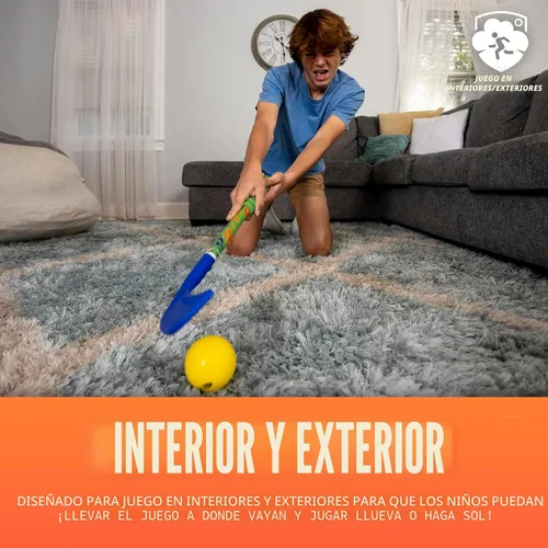 Miniatura 4 de Franklin Sports NERF Proshot Set de palos de hockey para niños + pelota - Juego de 2 jugadores para interior + exterior - 2 en 1 hockey de rodilla +