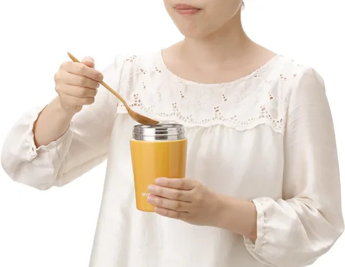 Miniatura 9 de Tiger Thermos - Tarro de sopa aislado al vacío, 12.8 fl oz (12.8 fl oz), térmico, caja Bento, boca ancha, fondo redondo, amarillo azafrán
