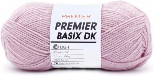 Miniatura 26 de Premier Yarns Basix Hilo DK, hecho de acrílico, hilo ideal para ganchillo y tejido, lavable a máquina, rosa camafeo, 3.5 onzas, 306 yardas Rosa Cameo