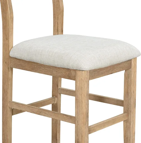 Miniatura 9 de Farmhouse - Juego de mesa de comedor rústica de altura de mostrador para 4, juego de mesa de bar de cocina de 5 piezas, mesa de comedor rectangular