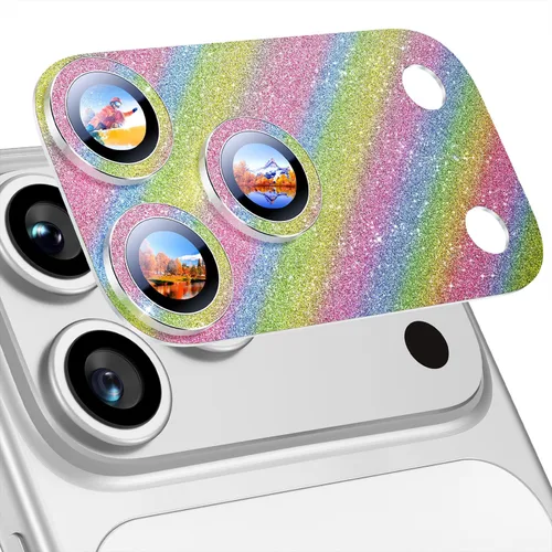 Miniatura 73 de Uyiton Compatible con iPhone 17 Pro Protector de Lente de Cámara - [No Fácil de Romper][Fuerte Adsorción][Compatible con Fundas] Cubierta de Titanio