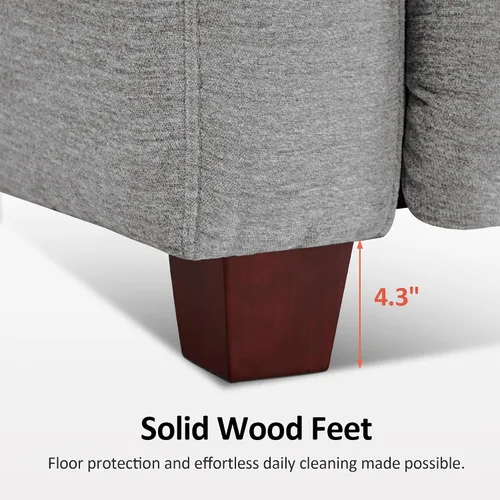 Miniatura 7 de MCombo Sofá Reclinable de 88.6'', Sofá Reclinable Eléctrico Wall Hugger con Reposacabezas Ajustable, Puertos de Carga USB A y C, Patas de Madera