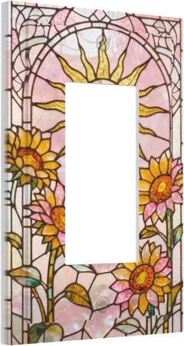 Miniatura 34 de Cubierta de Interruptor de Luz de Estilo Boho Vintage de los 70 Sol Arcoíris Champiñón Floral Rocker Individual 1 Gang Cubierta de Enchufe