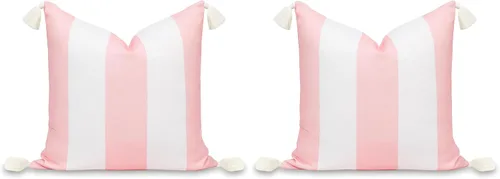 Miniatura 13 de Hofdeco Premium Funda de almohada lumbar para interiores y exteriores, 12 x 20 pulgadas, repelente al agua para patio trasero, sofá, bloque