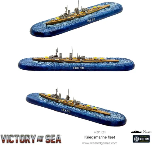 Miniatura 3 de Warlord Victory at Sea - Flota alemana Kriegsmarine para victoria en el mar, acorazado de mesa de la Segunda Guerra Mundial, kit de plástico