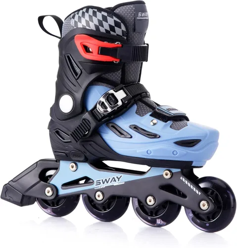 SWAY Patines en línea ajustables en 4 tallas para niñas y niños, todas las ruedas se iluminan, patines en línea para exteriores para niños y jóvenes