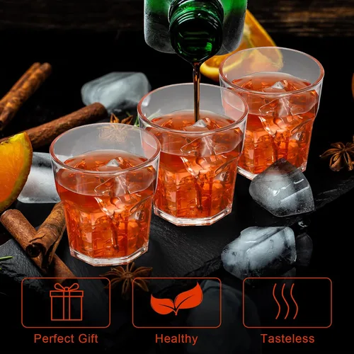 Miniatura 5 de Tioncy 50 vasos acrílicos de 4.5 onzas, vasos pequeños de whisky, vasos transparentes a granel, irrompibles, apilables, mezclados, mini tazas