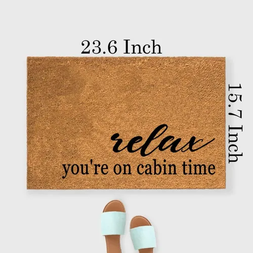Miniatura 3 de Cabin Time Coir Felpudo – Tapete para puerta delantera, entrada, al aire libre, resistente, tapete de bienvenida, fibra de coco natural, marrón