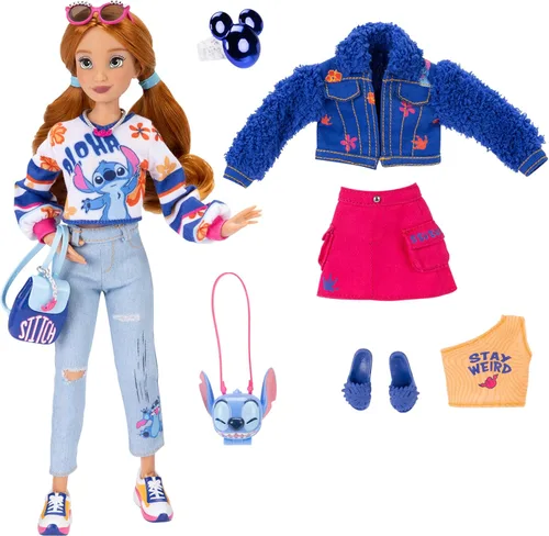 Miniatura 2 de Disney ILY 4EVER Muñecas de Moda Cabello Rojo Stitch de 11.5" de Alto con 13 Puntos de Articulación, Dos Conjuntos Completos para Mezclar y Combinar