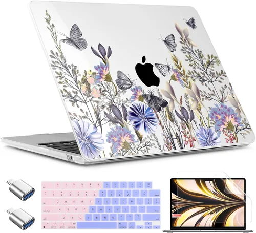Miniatura 41 de TWOLSKOO Funda para MacBook Air de 15 pulgadas 2025 2024 2023 versión M4 A3241 M3 A3114 M2 A2941, carcasa rígida de plástico y protector