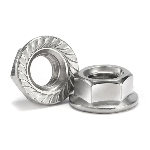 Miniatura 9 de Tuercas hexagonales de brida dentada M5 x 0.031 in, 50 piezas de acero inoxidable 304 18-8, rosca completa, accionamiento hexagonal, acabado Negro