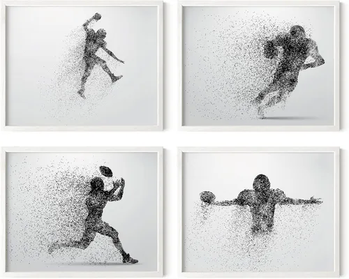 Miniatura 39 de Impresiones artísticas de fútbol americano para pared, juego de 5 (8x10) carteles de fútbol americano sin marco, decoración de sala de fútbol Niños