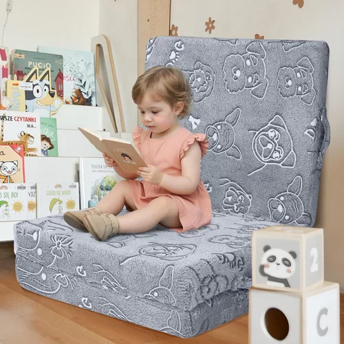 Miniatura 2 de MeMoreCool Colchón de Piso Plegable con Perro que Brilla en la Oscuridad para Niños, Tapete de Siesta Triple para Niños Pequeños, Futón Portátil