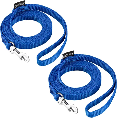 Miniatura 35 de AMAGOOD 6 pies de correas para cachorros/perros, correa de estilo tradicional resistente con gancho de cuello fácil de usar, correa para perros Negro