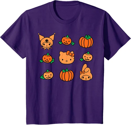 Miniatura 16 de Camiseta de Halloween Hello Kitty My Melody Kuromi Pumpkins