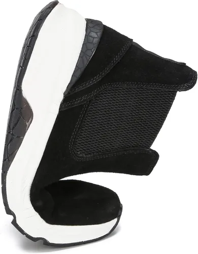 Miniatura 2 de DASENGYE Botas Chelsea de ante antideslizantes para mujer, botines elásticos de moda, cómodos, sin talón, zapatos para caminar para mujer