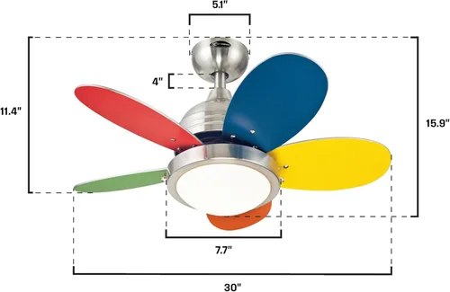 Miniatura 3 de Westinghouse Lighting 7223600 Roundabout - Ventilador de techo para interiores con luz, 30 pulgadas, níquel cepillado