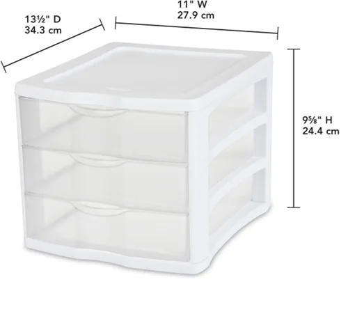 Miniatura 3 de Sterilite ClearView - Sistema organizador de almacenamiento compacto de 3 cajones (8 unidades)