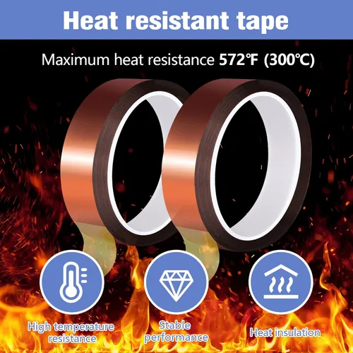 Miniatura 5 de 2 rollos de 20mm×25m (82 pies) Cinta de transferencia de calor Cinta resistente al calor Cinta de sublimación, Cinta de calor para sublimación