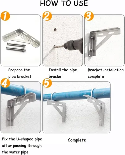 Miniatura 6 de Primst Soporte en L resistente, soporte de montaje en pared de acero inoxidable para montaje en techo, abrazadera de soporte triangular