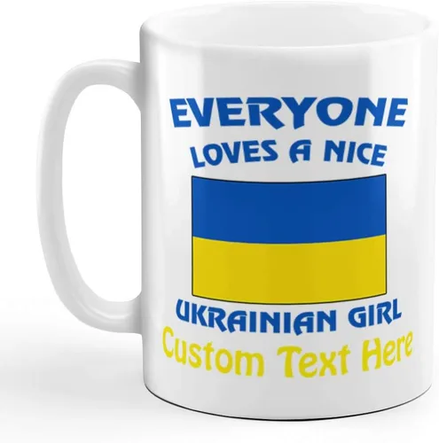 Miniatura 7 de Speedy Pros Taza de té de café con texto en inglés «Everyone Loves A Nice Ukrainian Girl» Ucrania Ukrainians Coffee Tea Cup Holiday Christmas