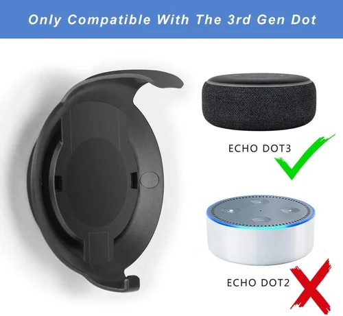 Miniatura 3 de Soporte de pared para 3ª generación, accesorios que ahorran espacio, gestión de cables integrada para altavoces inteligentes Dot (3ª generación)