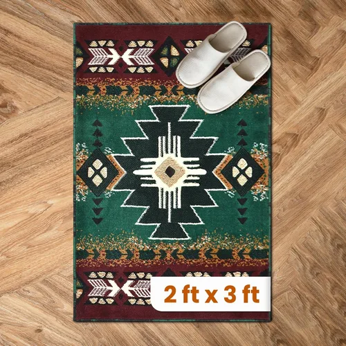 Miniatura 55 de YHSF South West - alfombra estilo nativo americano del suroeste C318 - fácil de limpiar, gruesa, suave, duradera, alfombra inspirada en tribus