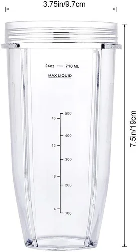 Miniatura 4 de Vasos de licuadora aptos para Ninja, piezas de repuesto de vasos de 24 onzas con tapas para sorber y sellado, accesorios de licuadora compatibles