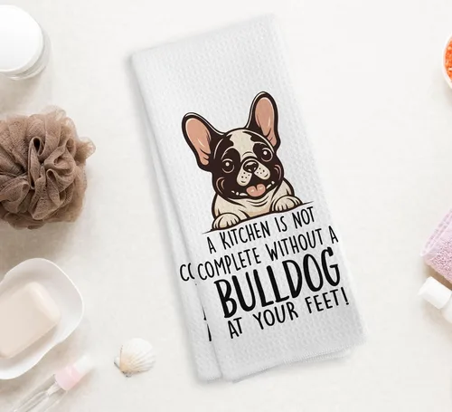 Miniatura 2 de Bulldog Toallas de Cocina y Paños de Cocina - Regalos para Mujeres y Hombres, Decoración de Perros Paño de Secado Toallas de Mano Toallas de Té