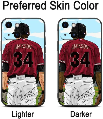 Miniatura 2 de Funda negra con nombre y número personalizable de camiseta de béisbol para iPhone 14 13 12 11 Xs Max XR 8 7 6 Plus 11 Pro mini, silicona