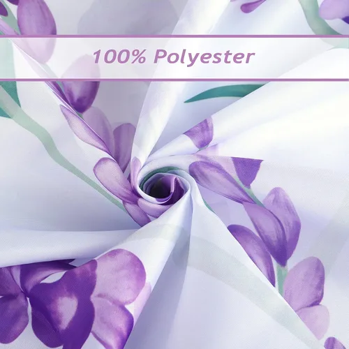Miniatura 5 de Bonhause Cortina de ducha de lavanda morada, decoración de baño de mariposa floral lila primavera, 72 x 72 pulgadas, tela de poliéster impermeable