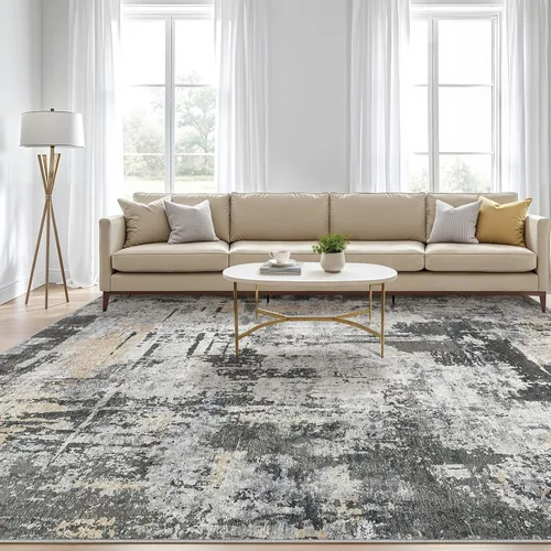 Miniatura 48 de Alfombra de pasillo lavable para cocina: 3 x 10 pies, antideslizante, abstracto, suave, moderno, resistente a las manchas, para interiores, piso