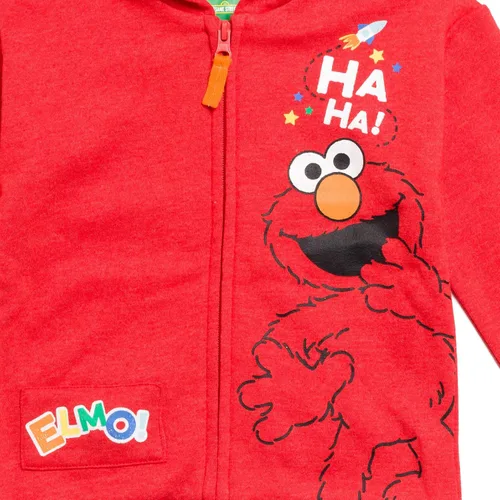 Miniatura 5 de Sesame Street Elmo - Sudadera con capucha de forro polar con cremallera para bebés y niños