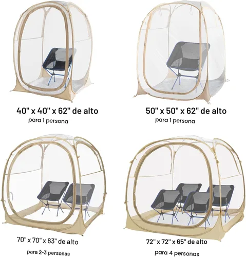 Miniatura 9 de EighteenTek® - Cápsula deportiva con suelo adjunto, visión clara de 360°, protección UV UPF 50+, refugio instantáneo impermeable para todo