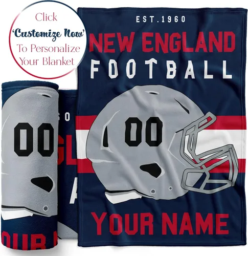 Miniatura 198 de Manta personalizada para fanáticos del fútbol americano – Se envía al día siguiente – Hecha en Estados Unidos – Manta de vellón personalizada