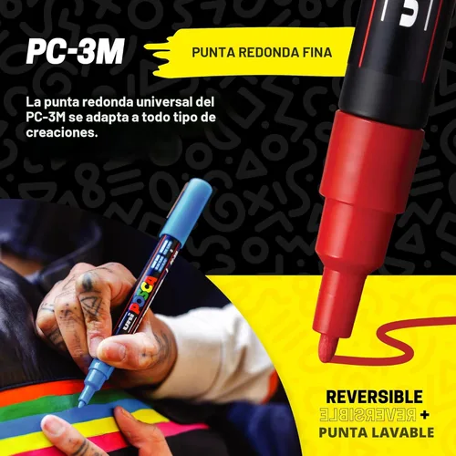 Miniatura 6 de Posca Conjunto de regalo exclusivo de vacaciones de marcadores de pintura 3M y 5M de 22 unidades con estuche de transporte, ideal para niños