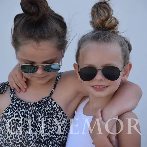 Miniatura 3 de Gleyemor Lentes de sol polarizados estilo aviador para niños y niñas, jóvenes, adolescentes, dos tamaños de 1.969 in y 2.047 in
