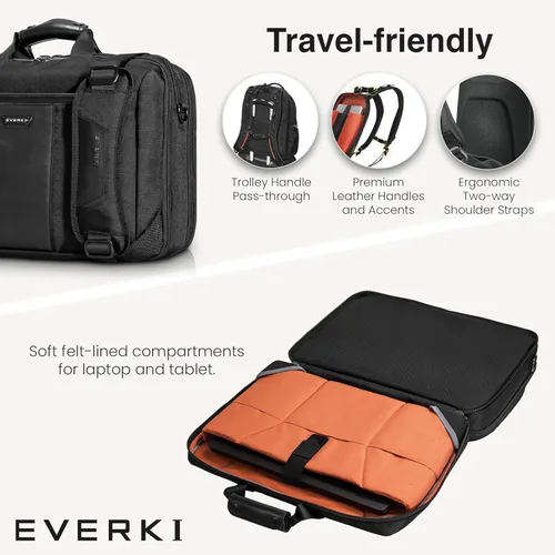 Miniatura 5 de EVERKI Versa - Maletín para laptop, bolsa de computadora resistente para portátiles de 13 a 17.3 pulgadas, bolsa de viaje resistente al agua