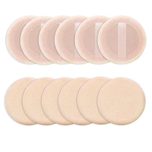 Miniatura 12 de Sibba 12 piezas de rubor suelto en polvo maquillaje Puff ajuste de cara maquillaje corporal esponja de terciopelo suave maquillaje cosmético mini
