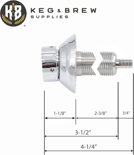 Miniatura 4 de K&B Kit de grifo y vástago de cerveza de barril de 3 1/2 pulgadas de longitud 3/16 pulgadas (sin línea de cerveza)