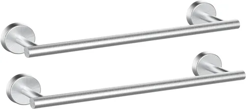 Newfun Barra de Toalla de Baño de 16 Pulgadas de Níquel Cepillado, 2 Piezas de Toallero para Barra de Baño Clásico, Barra de Toalla de Acero